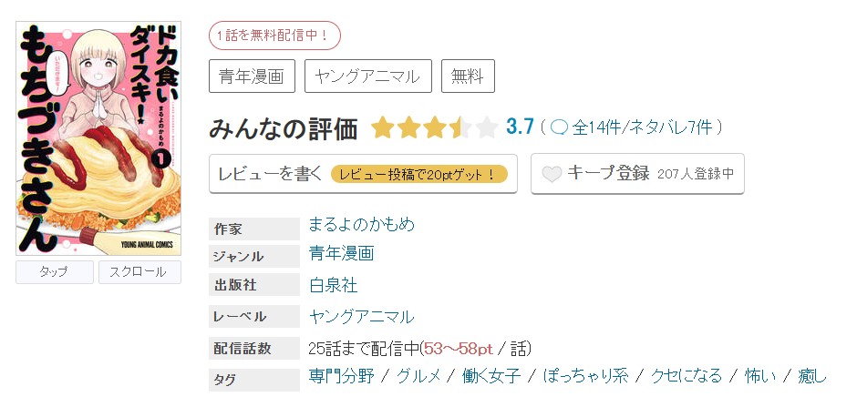 めちゃコミック ドカ食いダイスキ！ もちづきさん 無料