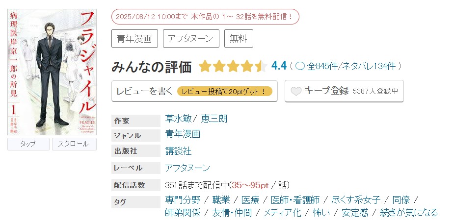 めちゃコミック フラジャイル 無料
