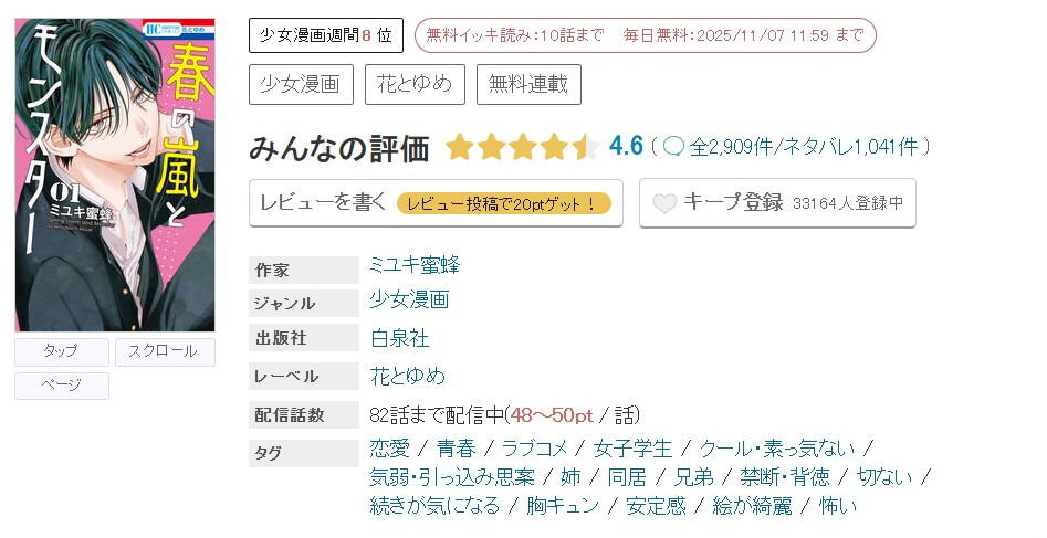 めちゃコミック 春の嵐とモンスター 無料
