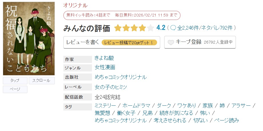 めちゃコミック 祝福されないこどもたち 無料