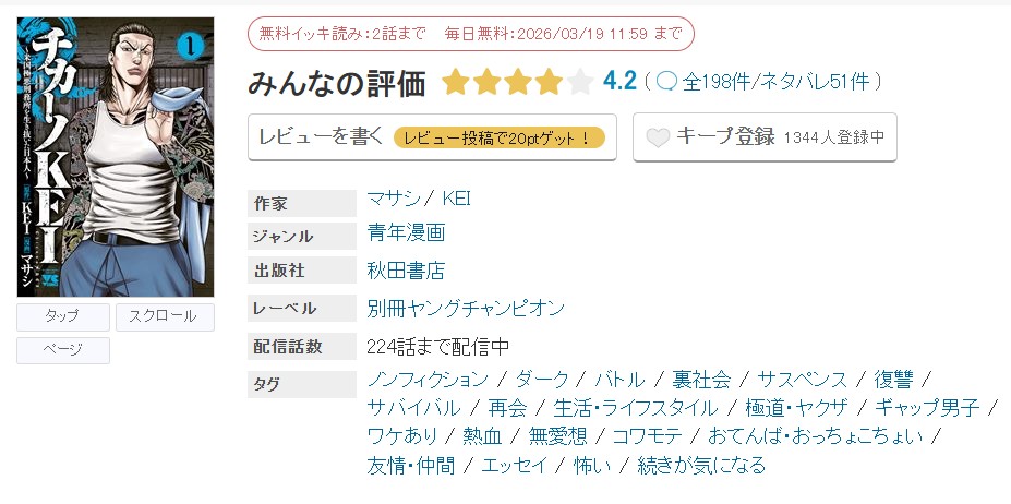 めちゃコミック チカーノKEI 無料