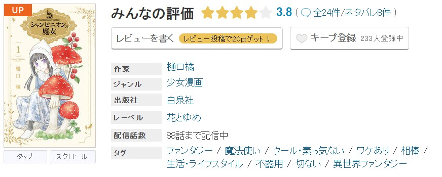 めちゃコミック シャンピニオンの魔女 無料