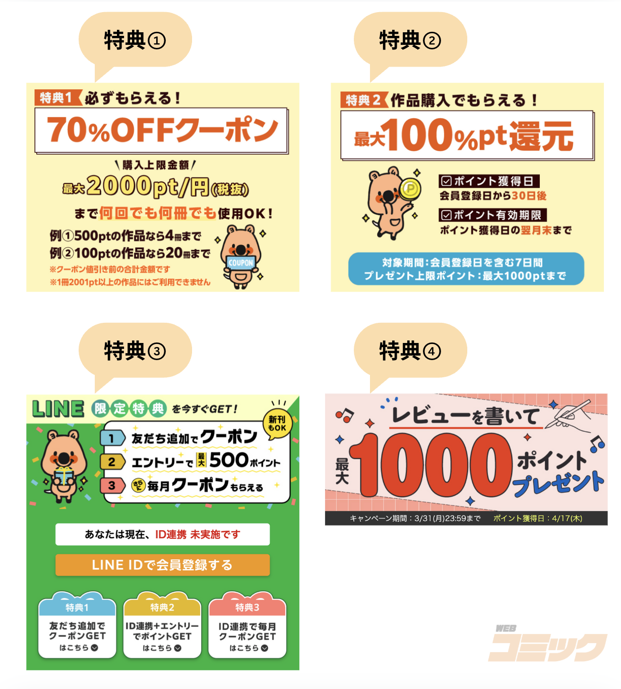 コミックシーモアの特典