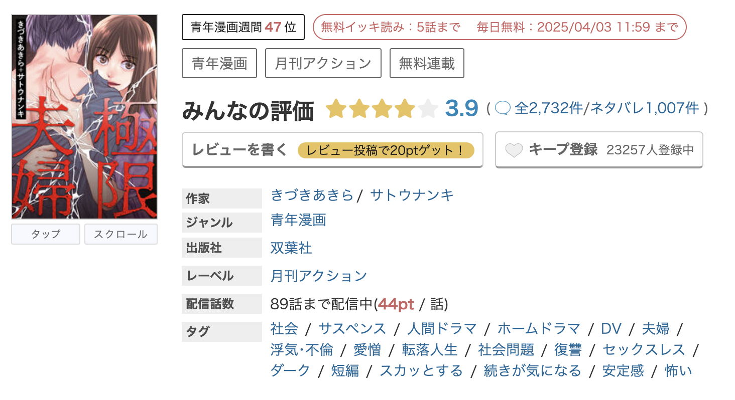 めちゃコミック 極限夫婦 無料