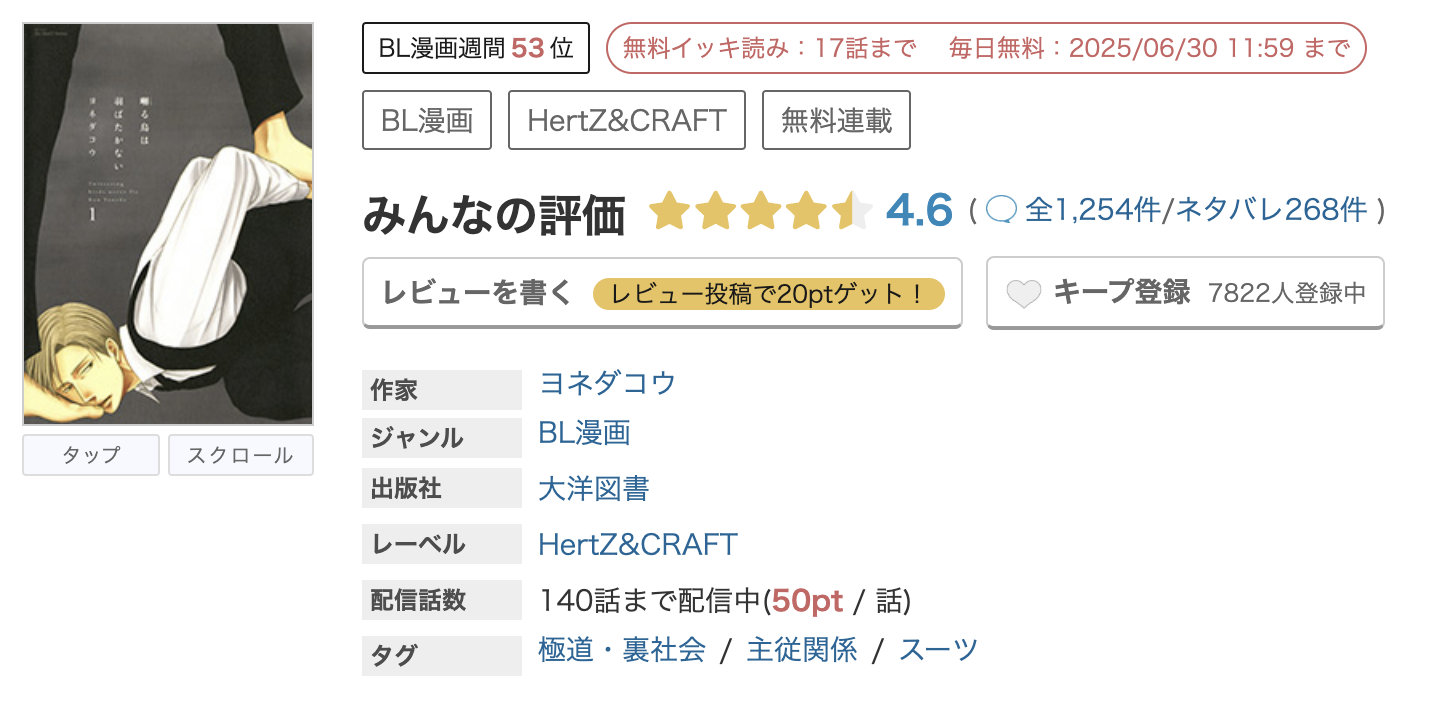 めちゃコミック 囀る鳥は羽ばたかない 無料