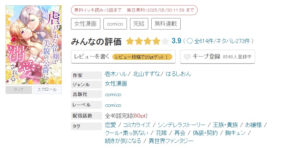 めちゃコミック 虐げられた令嬢は美貌の公爵に溺愛される 無料