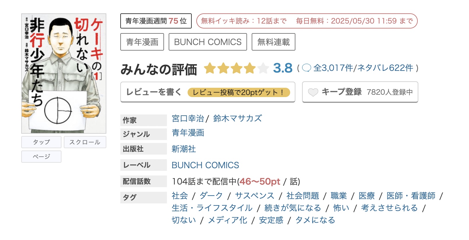めちゃコミック ケーキの切れない非行少年たち 無料