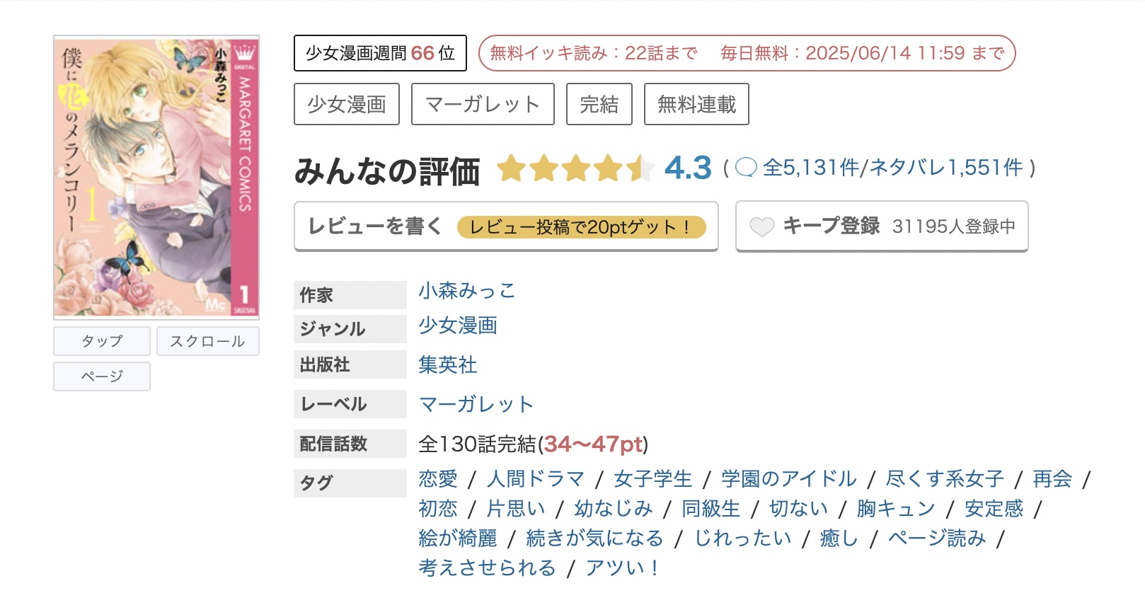 めちゃコミック 僕に花のメランコリー 無料
