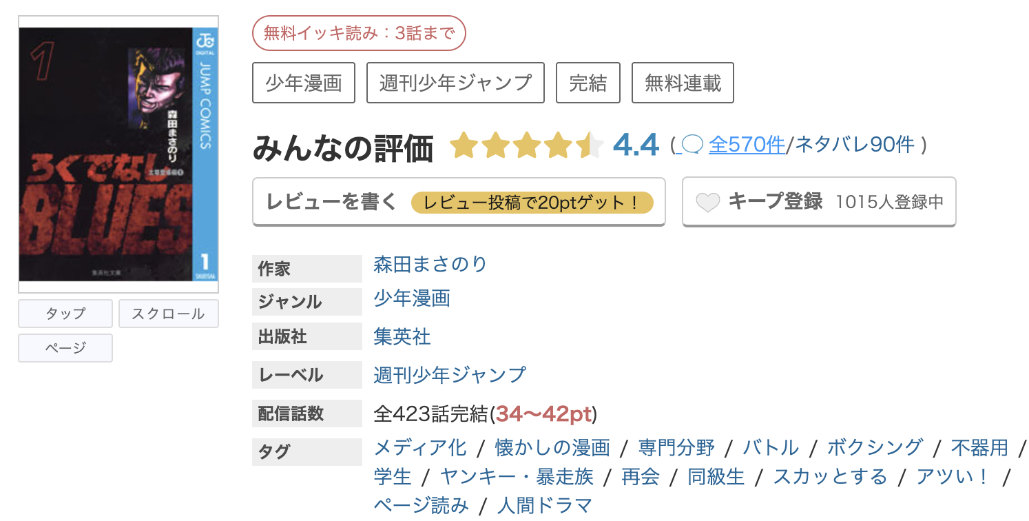 めちゃコミック ろくでなしBLUES 無料