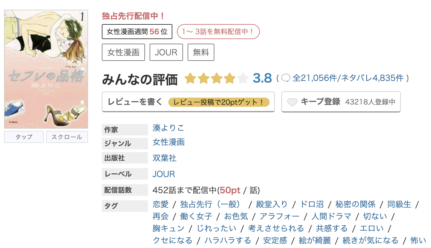 めちゃコミック セフレの品格 無料