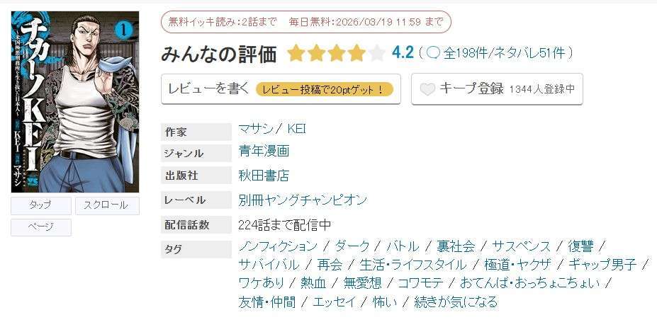 めちゃコミック チカーノKEI 無料
