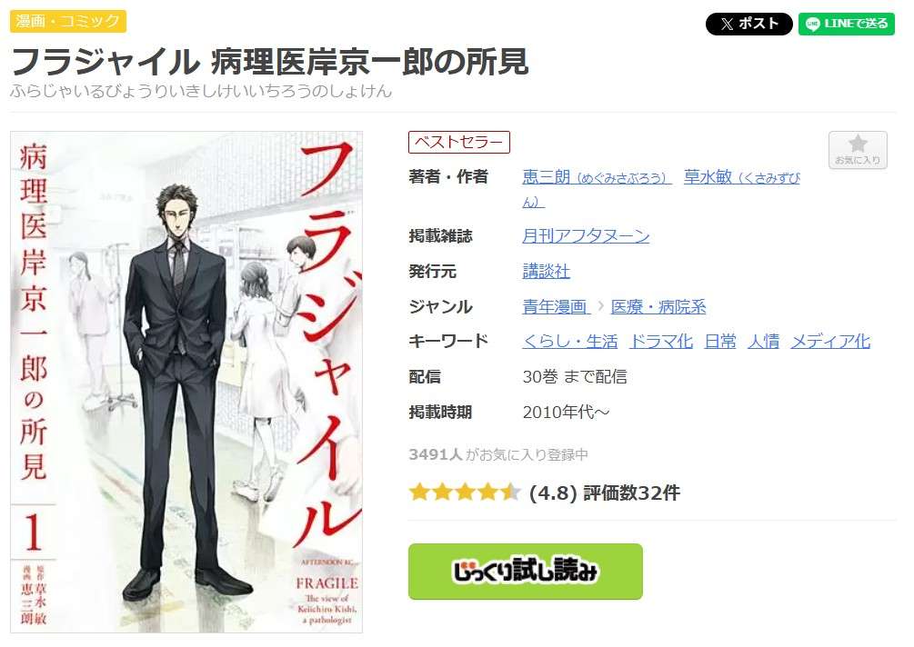 フラジャイル 全巻 まんが王国