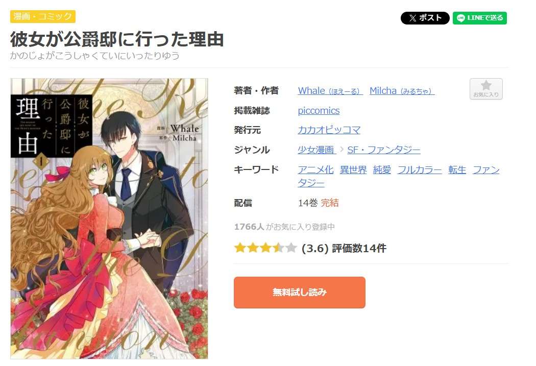 彼女が公爵邸に行った理由 全巻 まんが王国