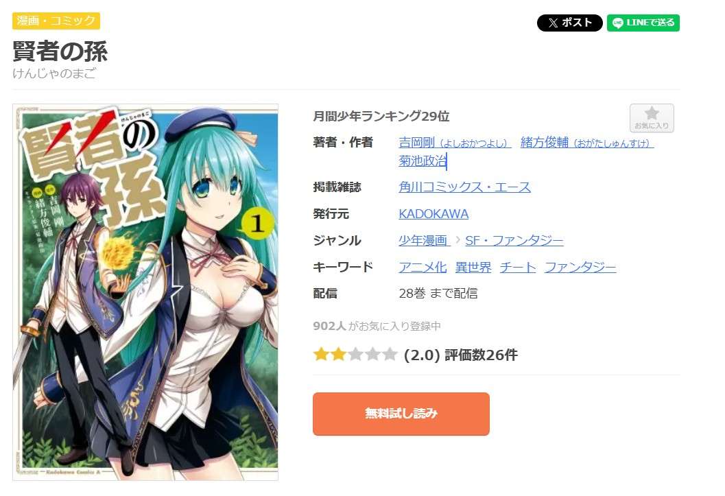 賢者の孫 全巻 まんが王国