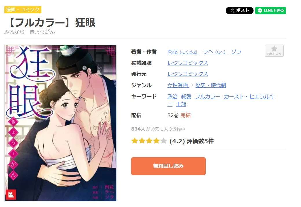 狂眼 全巻 まんが王国