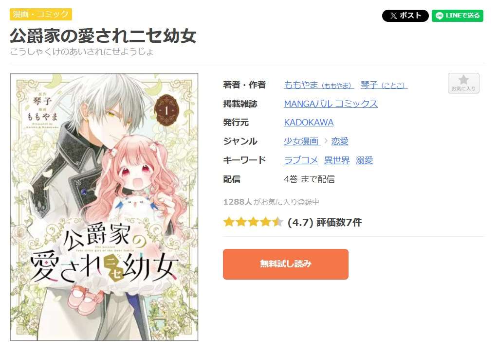 公爵家の愛されニセ幼女 全巻 まんが王国