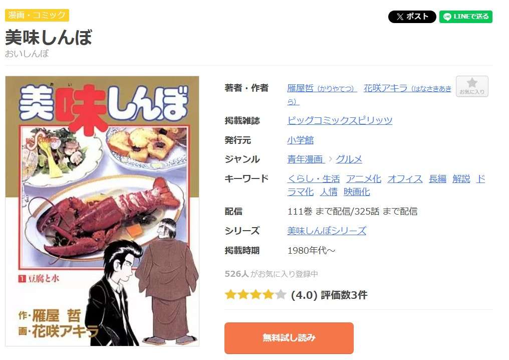 美味しんぼ 全巻 まんが王国