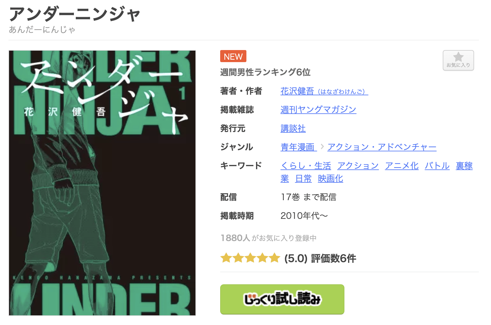 アンダーニンジャ 全巻 まんが王国