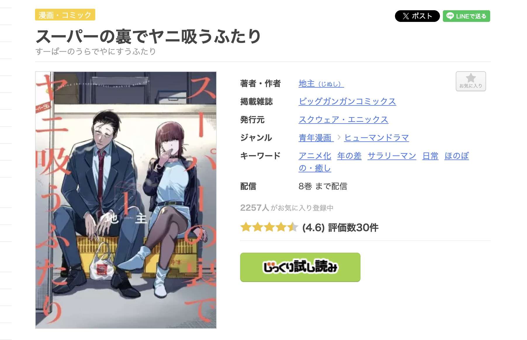 スーパーの裏でヤニ吸うふたり 全巻 まんが王国