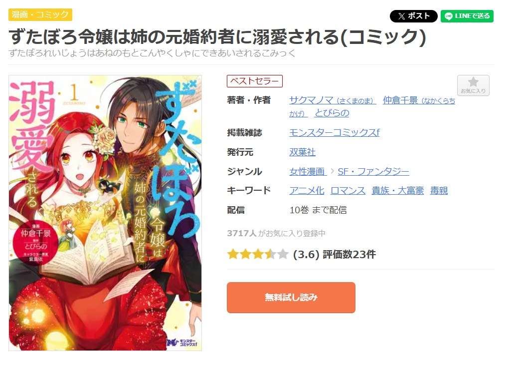 ずたぼろ令嬢は姉の元婚約者に溺愛される 全巻 まんが王国