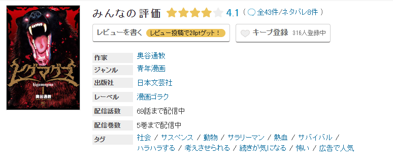 めちゃコミック ヒグマグマ 無料